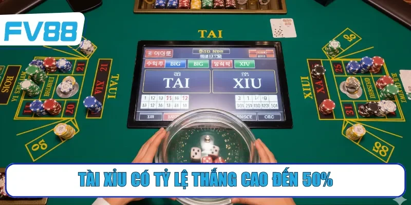 Tài Xỉu có tỷ lệ thắng cao đến 50%
